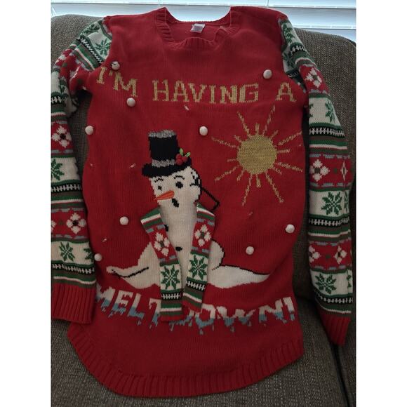 I’m Having A Meltdown - Women’s Light-up Christmas Sweater, Sz S (3-5) Flaw - Picture 2 of 13